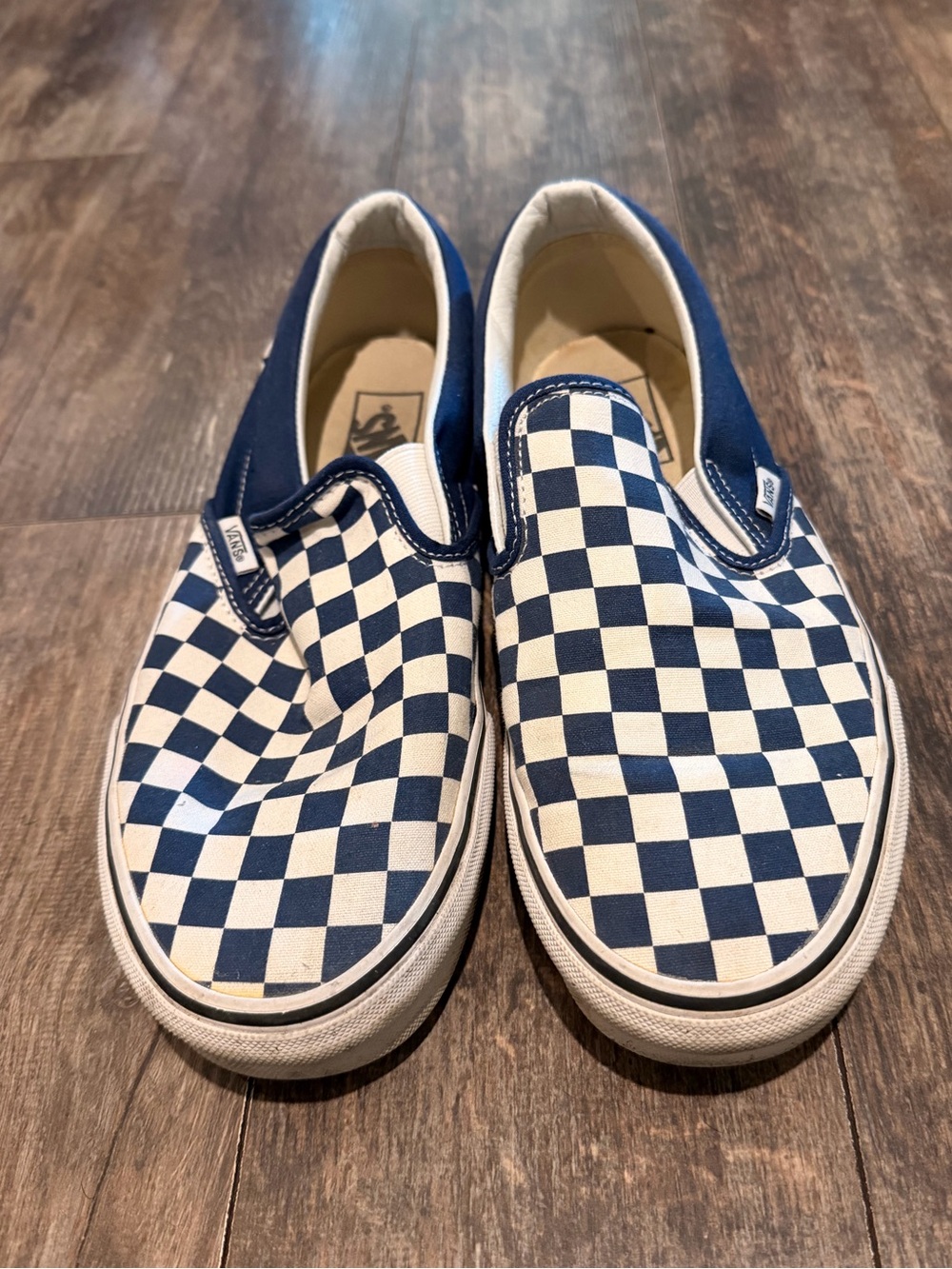 🌷Vans Checkerboard Slip-On Sneakers - Navy and White